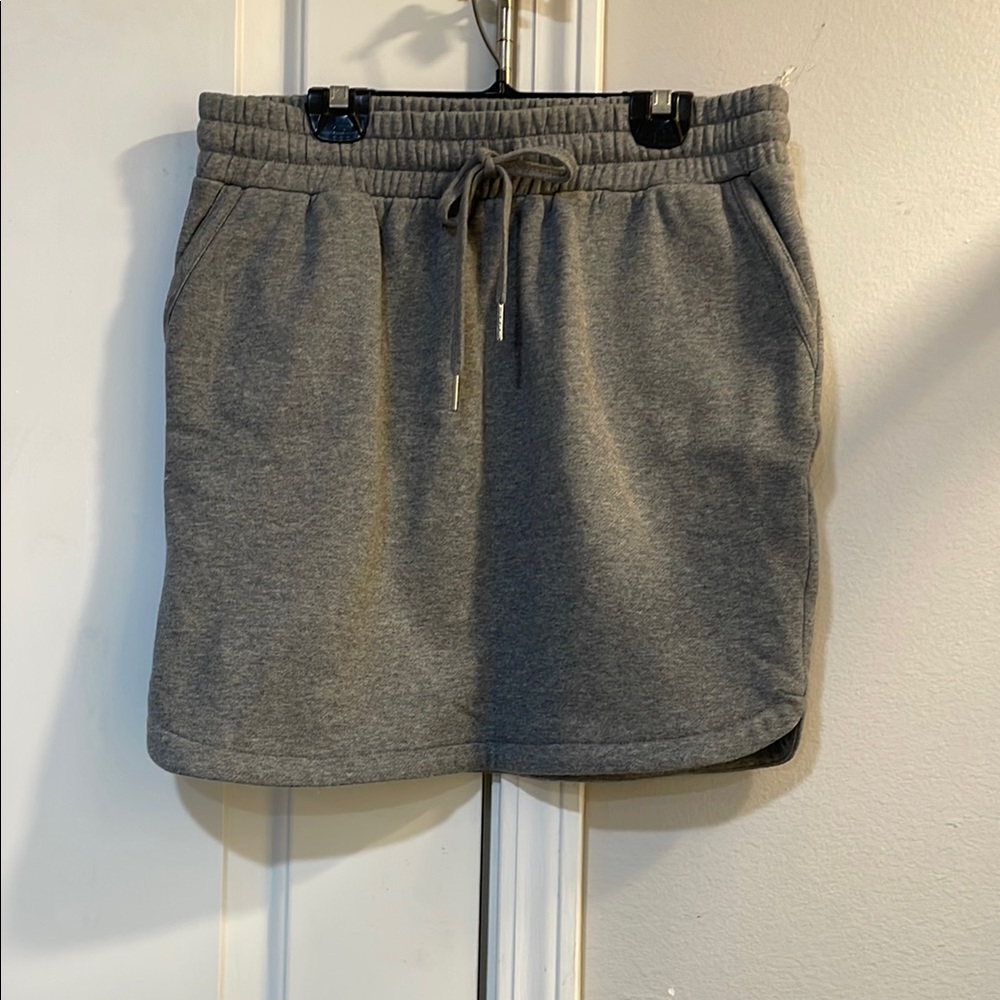 Gray Casual Drawstring Skirt